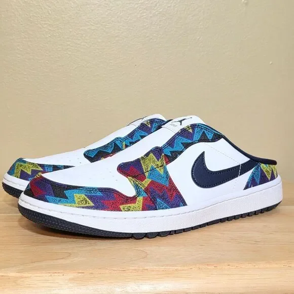 Nike Air Jordan 1 Golf Mule Nothing But Net White Blue Red FJ1214-100 Men's 10